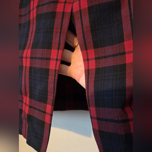 Zara Red Plaid Pencil Skirt - Picture 4 of 6